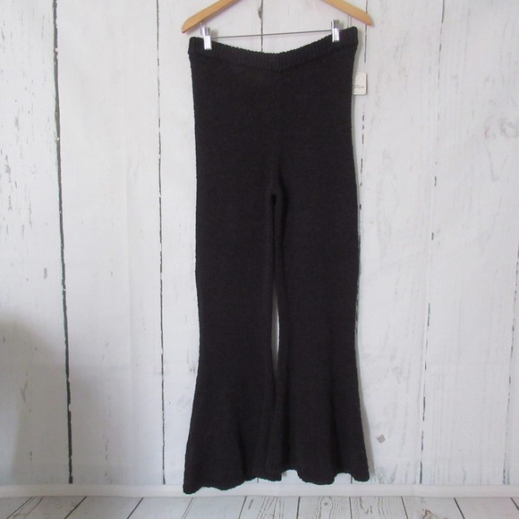 Free People Pants - New Free People Free-Est Knit Pants XL Black Flare Bell Bottom OB2341127